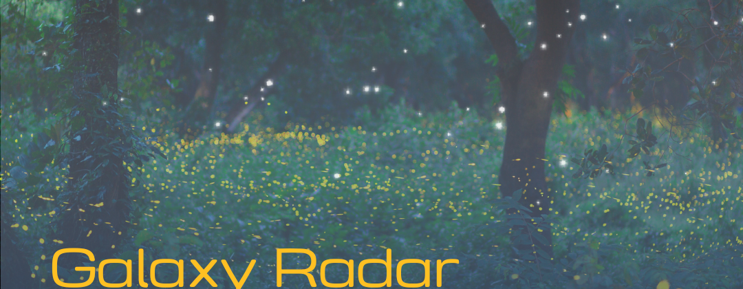 Galaxy Radar. Week of August 19, 2024. Background of trees and fireflies.